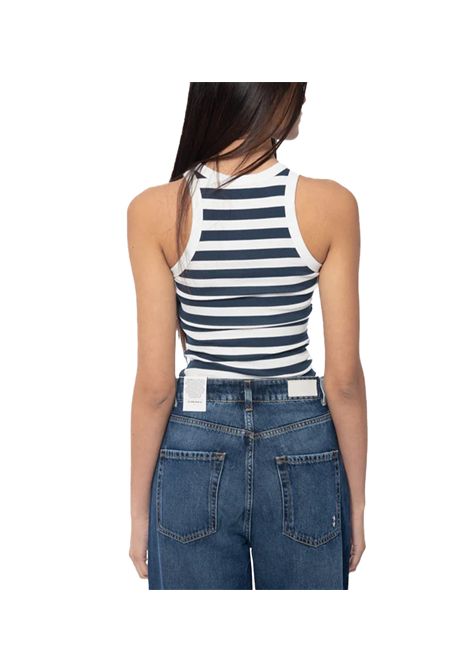 Canotta Mc2 Saint Barth Ada donna ADA01600H Fantasia righe logo slim fit MC2 SAINT BARTH | Canotte | ADA01600H6101